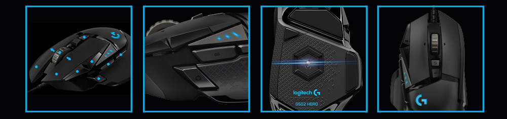 Mouse Gamer Logitech G502 Hero 16K, RGB Lightsync, 11 Botões, 16000 DPI - 910-005550